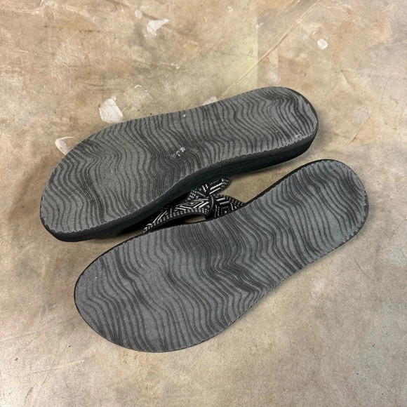 Reef Spring woven sandals flip flops womens 9 black white beach summer comfort - Picture 3 of 8